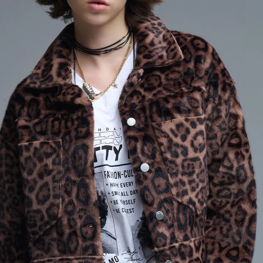 NWT Q2 Leopard Faux Fur Jacket